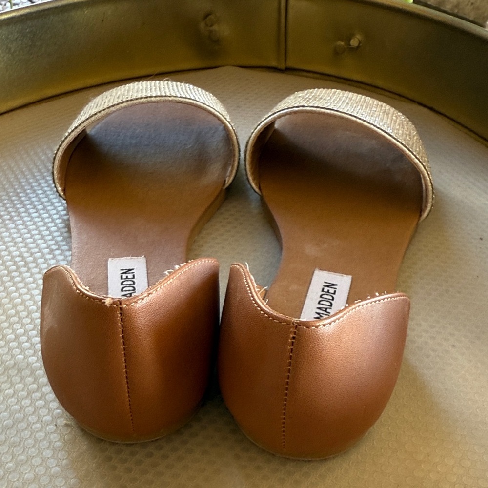 Steve Madden Brown and Silver Women's Sandals - Picture 4 of 7